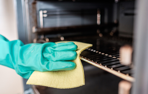What is the best way to clean the inside of an oven