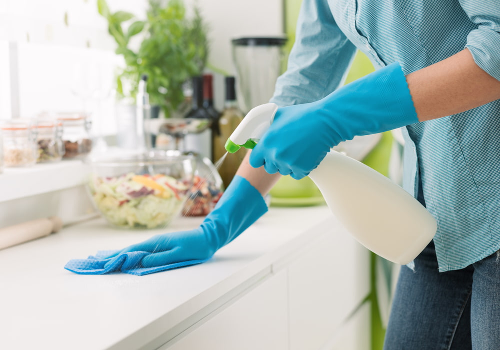 How do you deep clean a kitchen before moving in